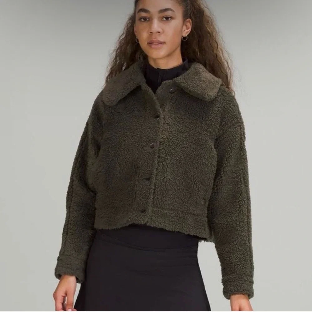 Lululemon Olive Green Sherpa Jacket 6